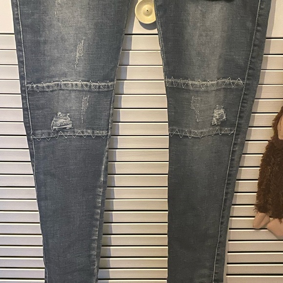 Sik Silk Distressed Follow The Movement Button Fly Jeans Size XL 34x29 - Picture 5 of 13